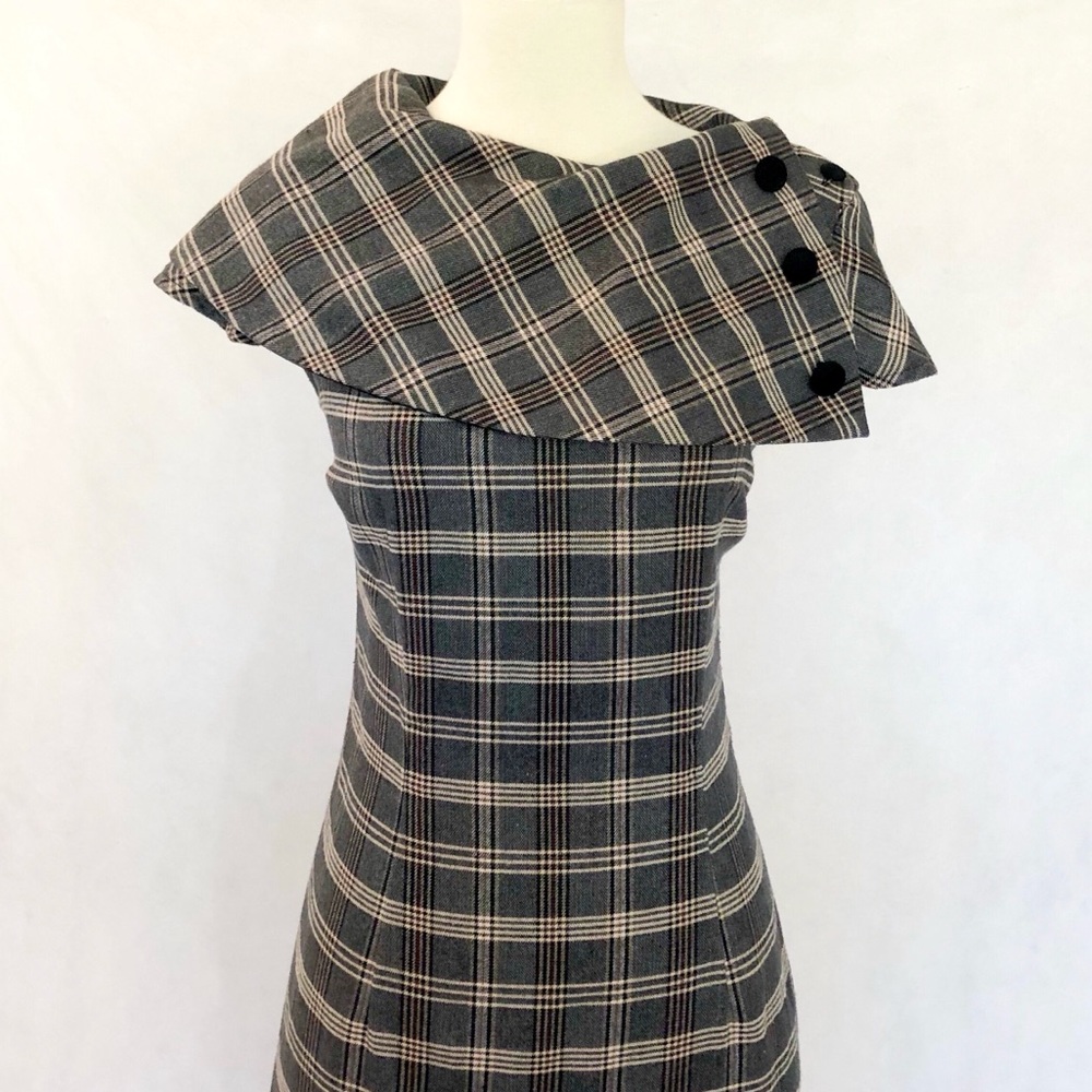 Voodoo Vixen Plaid Pin Up Style Fitted Dress - Picture 3 of 8